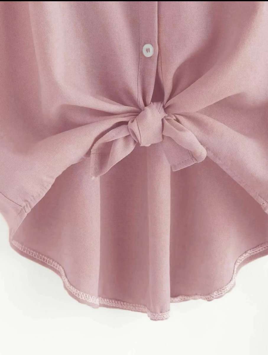 Pink Sleeve Button Front Shirt