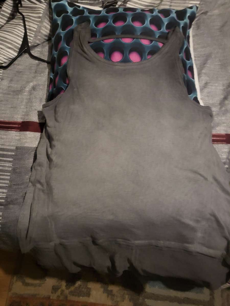 size LG Charcoal Grey Tank Top with light airy fabric