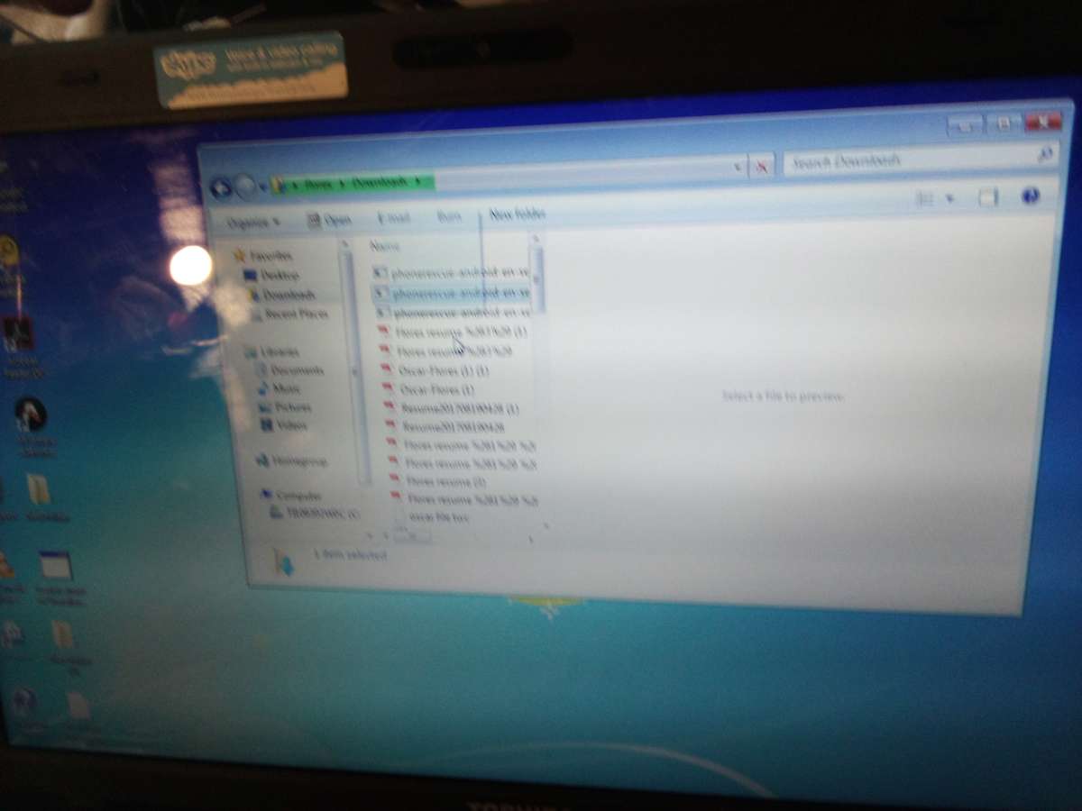 Toshiba Satellite Windows 7 laptop computer