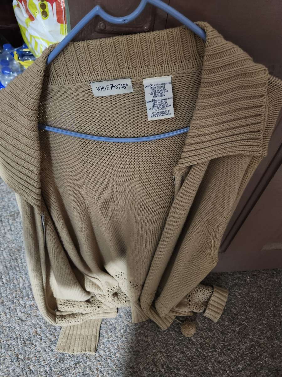 womens white stag brown sweater