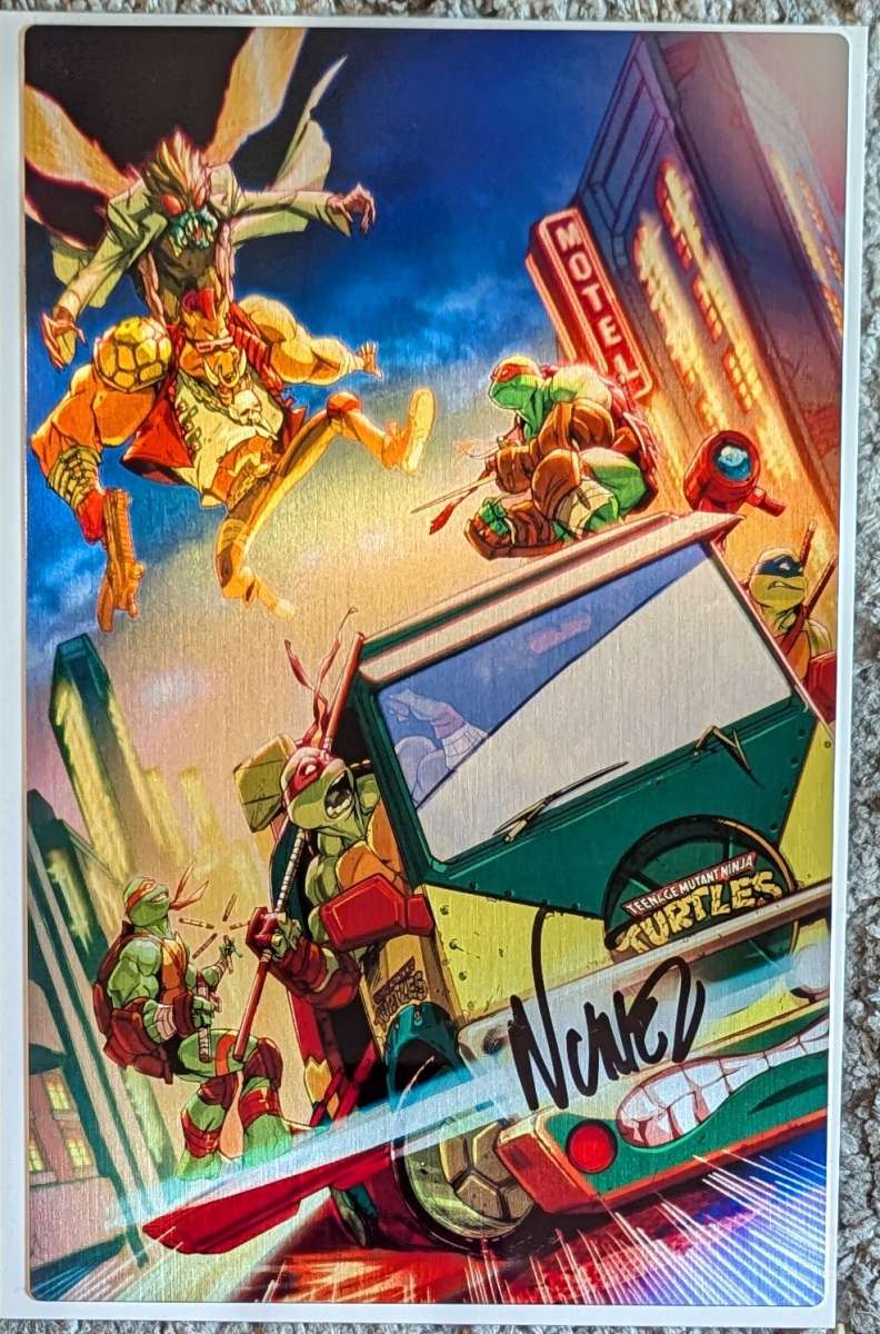 TMNT TURTLES comic book size  Metal art print signed