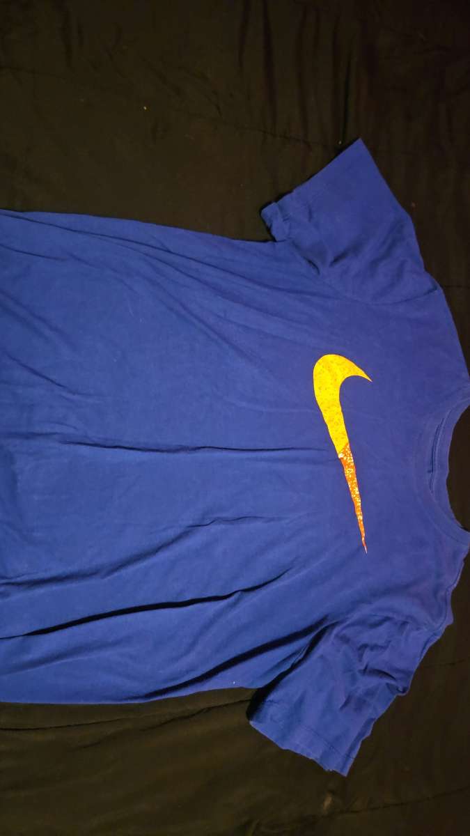 Nike Blue and Orange Mens Shirt