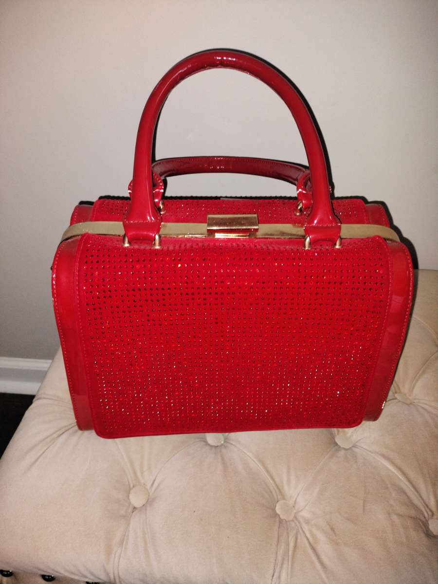red bling purse