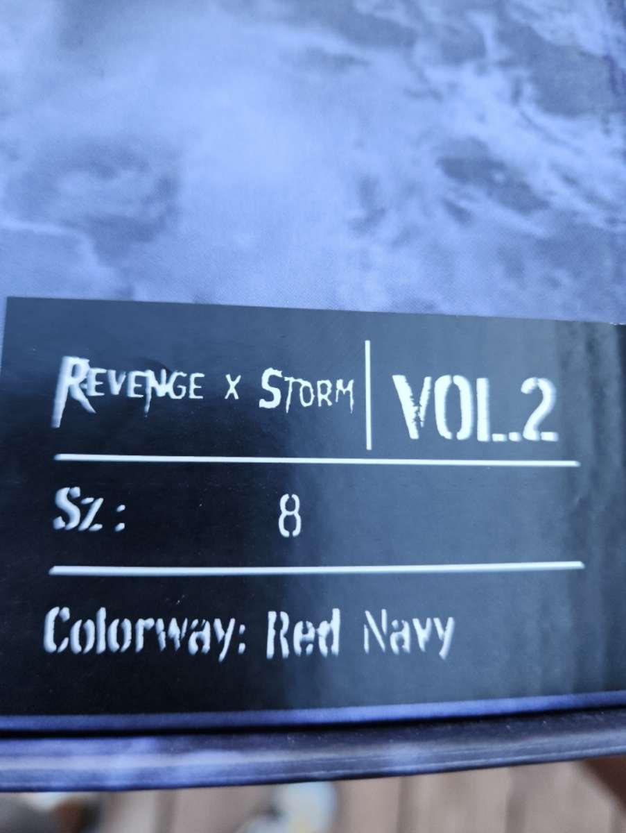 REVENGE x STORM HIGH TOP RED  NAVY  SIZE 8M 95W