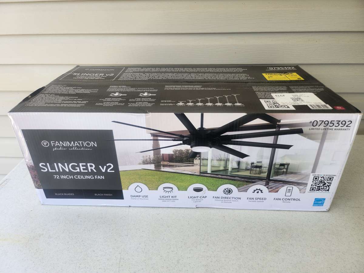 72 Inch Fanimation Slinger v2 Ceiling Fan BRAND NEW