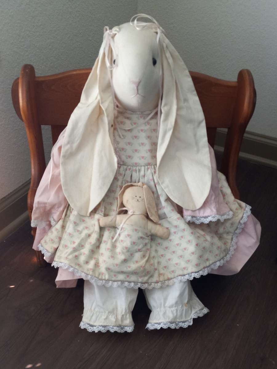 Handmade bunny and chair