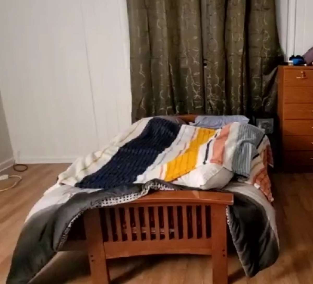 full size wood futon  with mattress