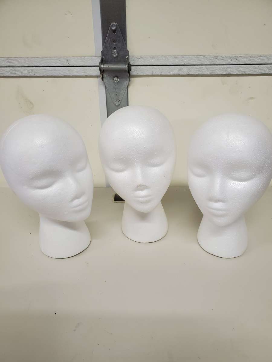 Mannequin Heads  3 Pack  Styrofoam Boutique RRR Apparel