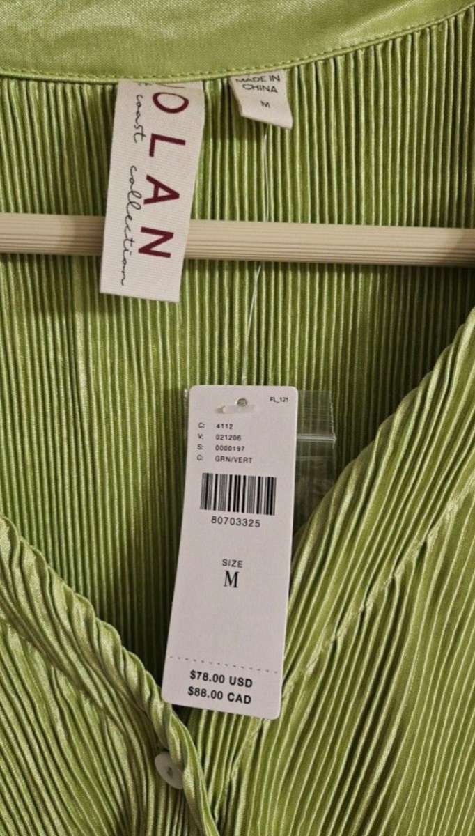 ANTHROPOLOGIE DOLAN GREEN LETTUCE HEM BUTTON BLOUSE