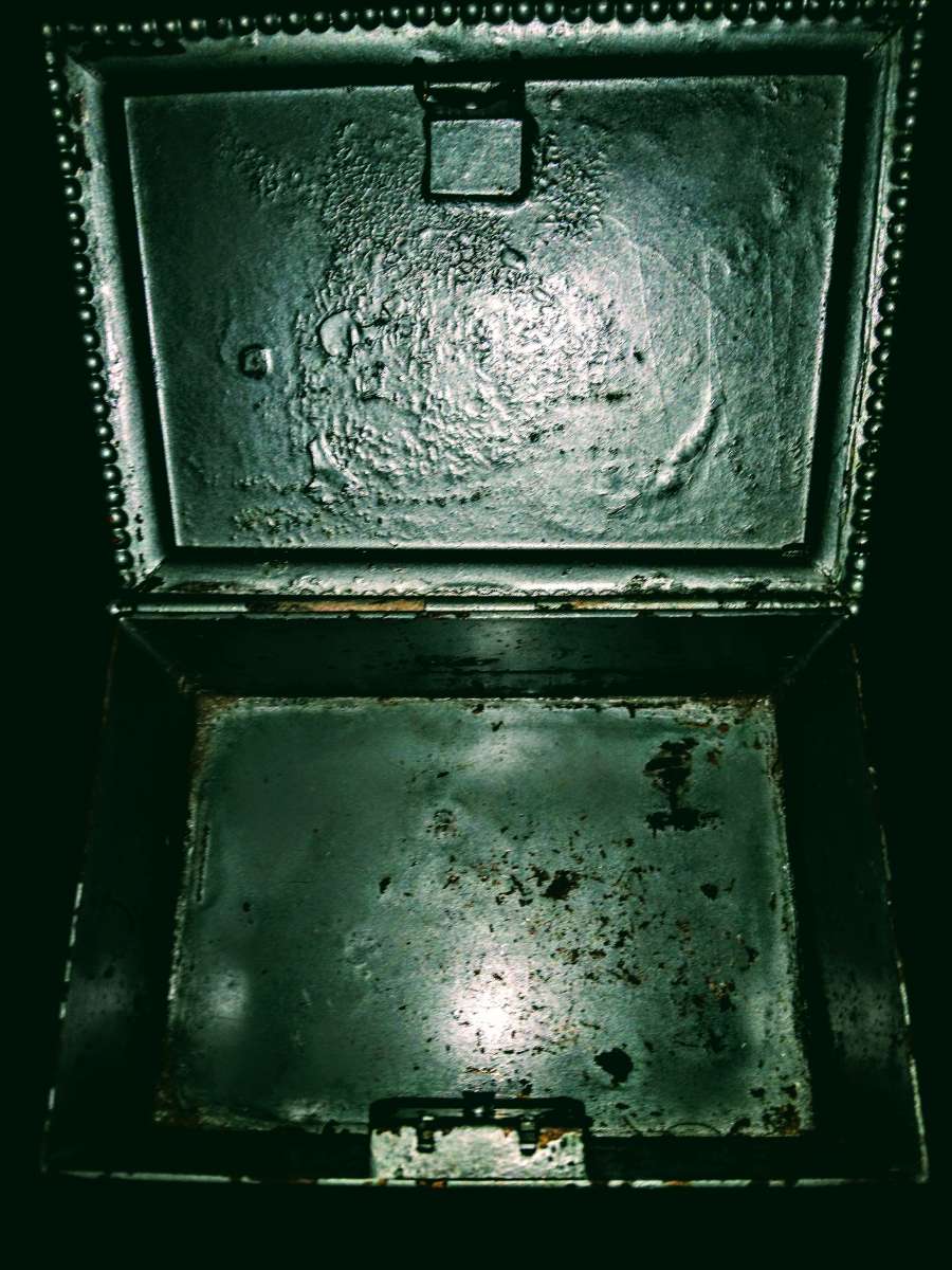 collector item vintage metal trinket jewel box late 1800s