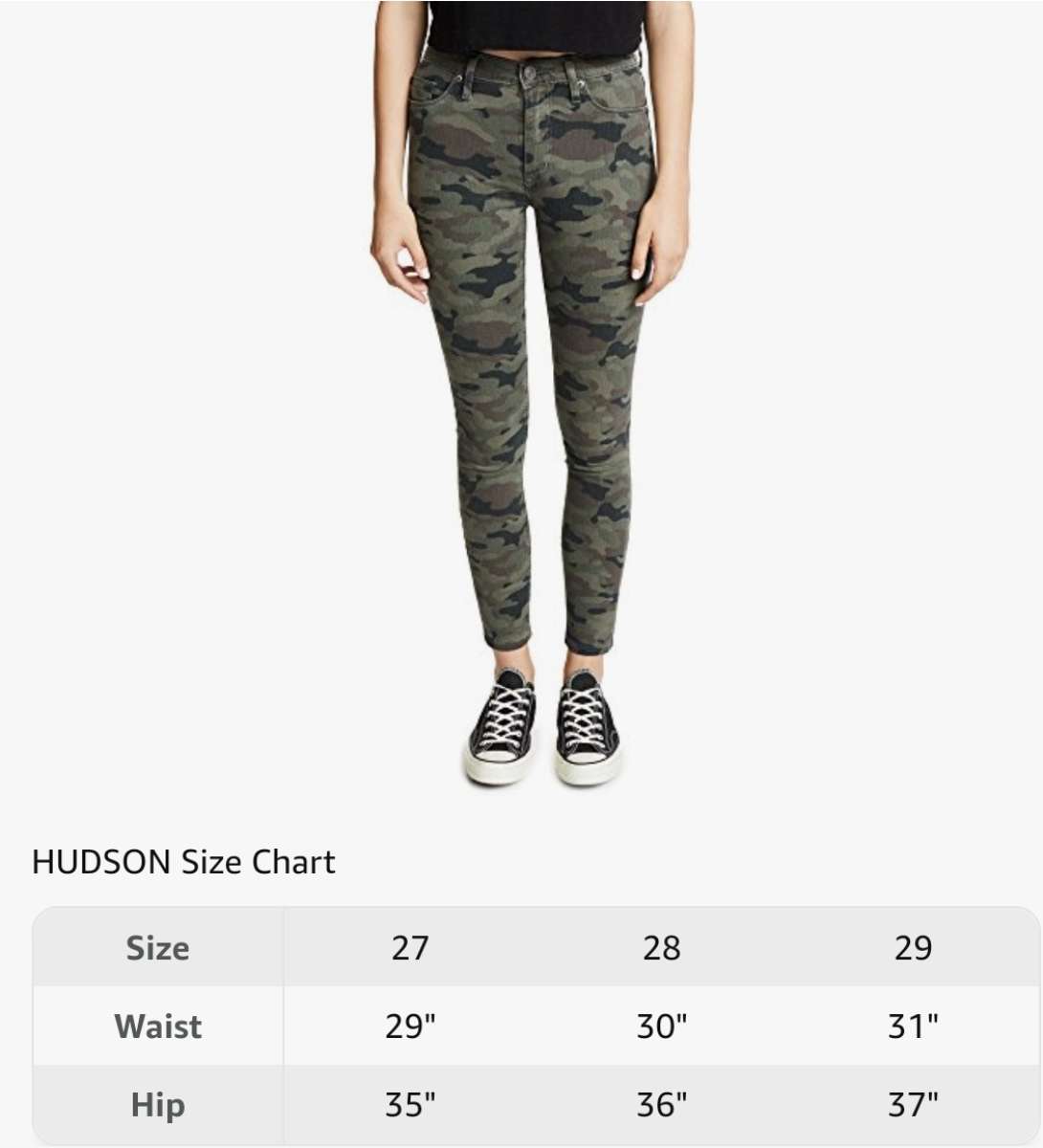 Hudson Camouflage High Waist Barbara Supper Skinny Jeans S28