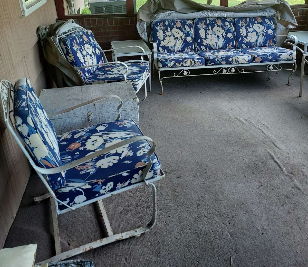 Patio Couch 2 Chairs Set with Covers