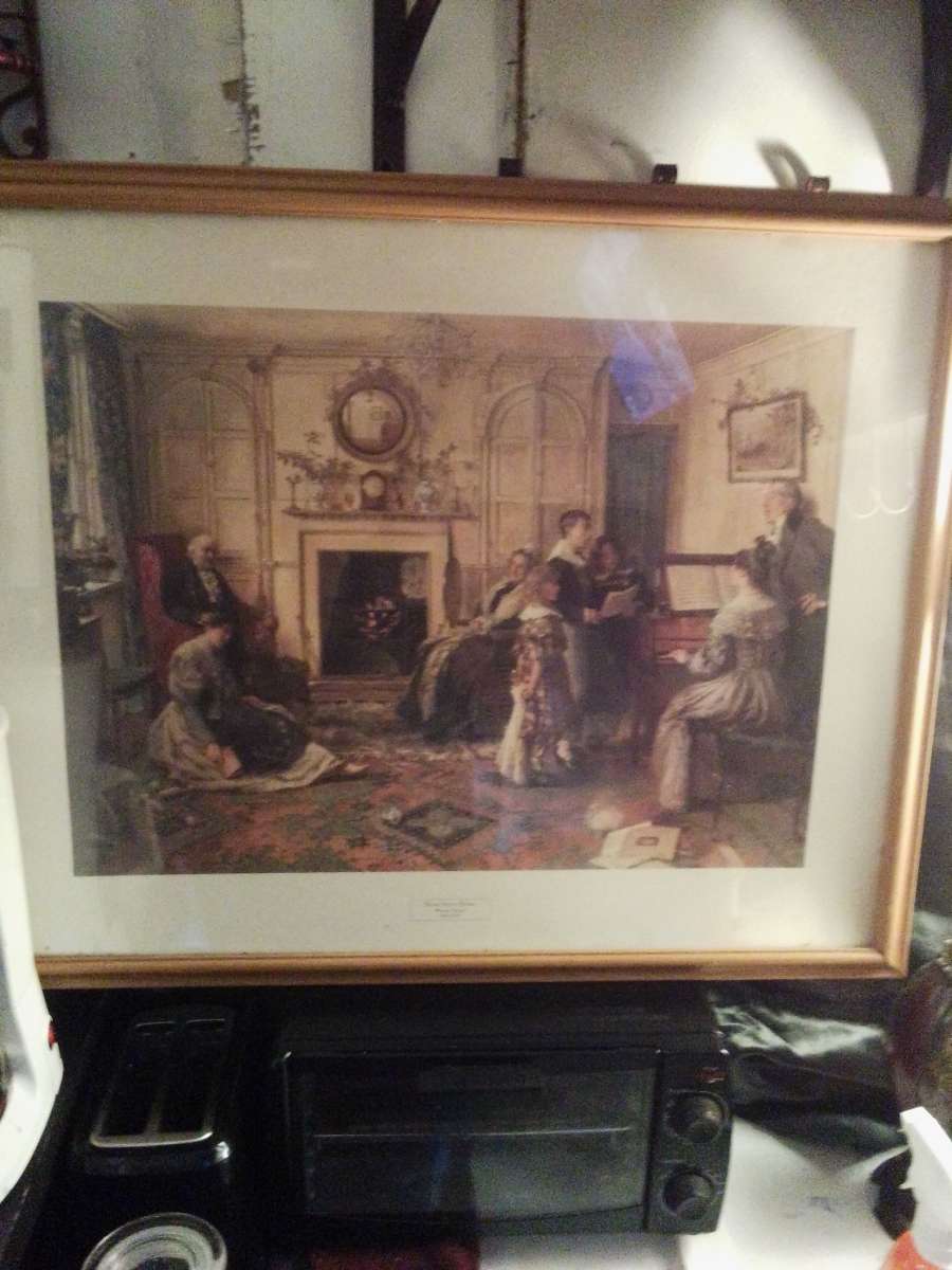 antique pitchure under glass