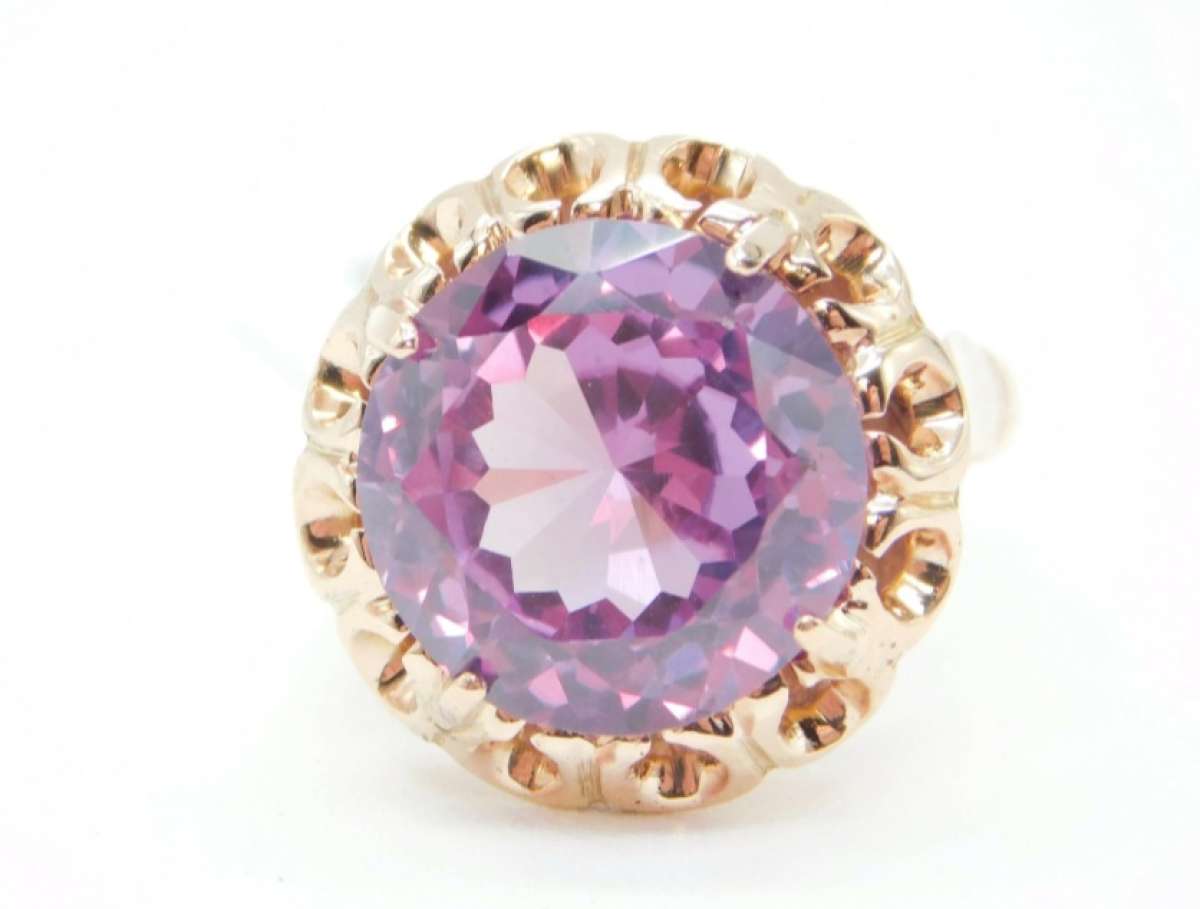 14k gold  yellow natural Amethyst