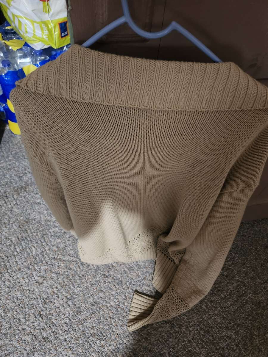 womens white stag brown sweater