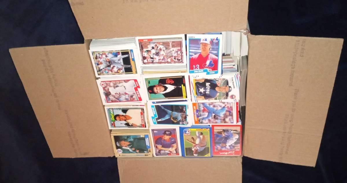 huge baseball card lot large flat rate box filled