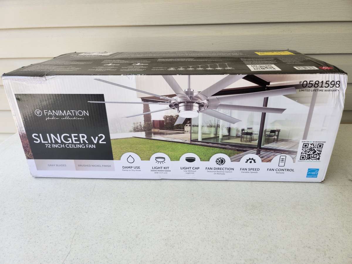 Fanimation Slinger v2 Ceiling Fan BRAND NEW