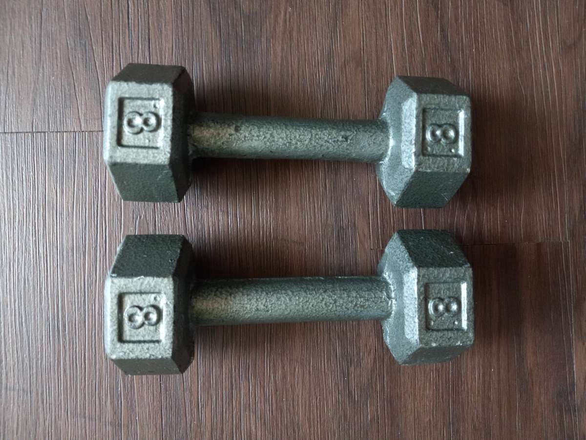 Set of 8 lb dumbells