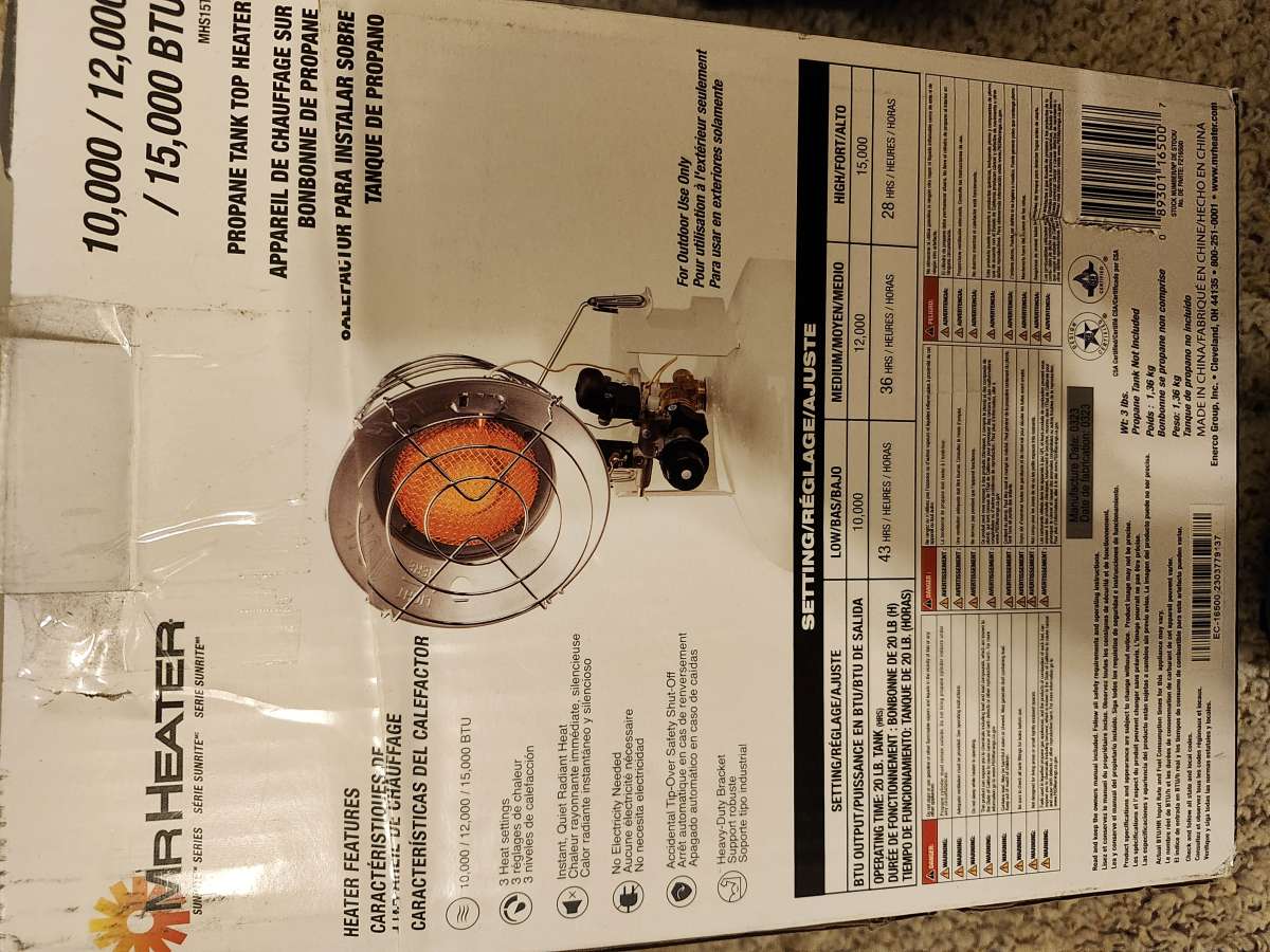 Mr heater 10 12 15 thousand btu propane tank top heater