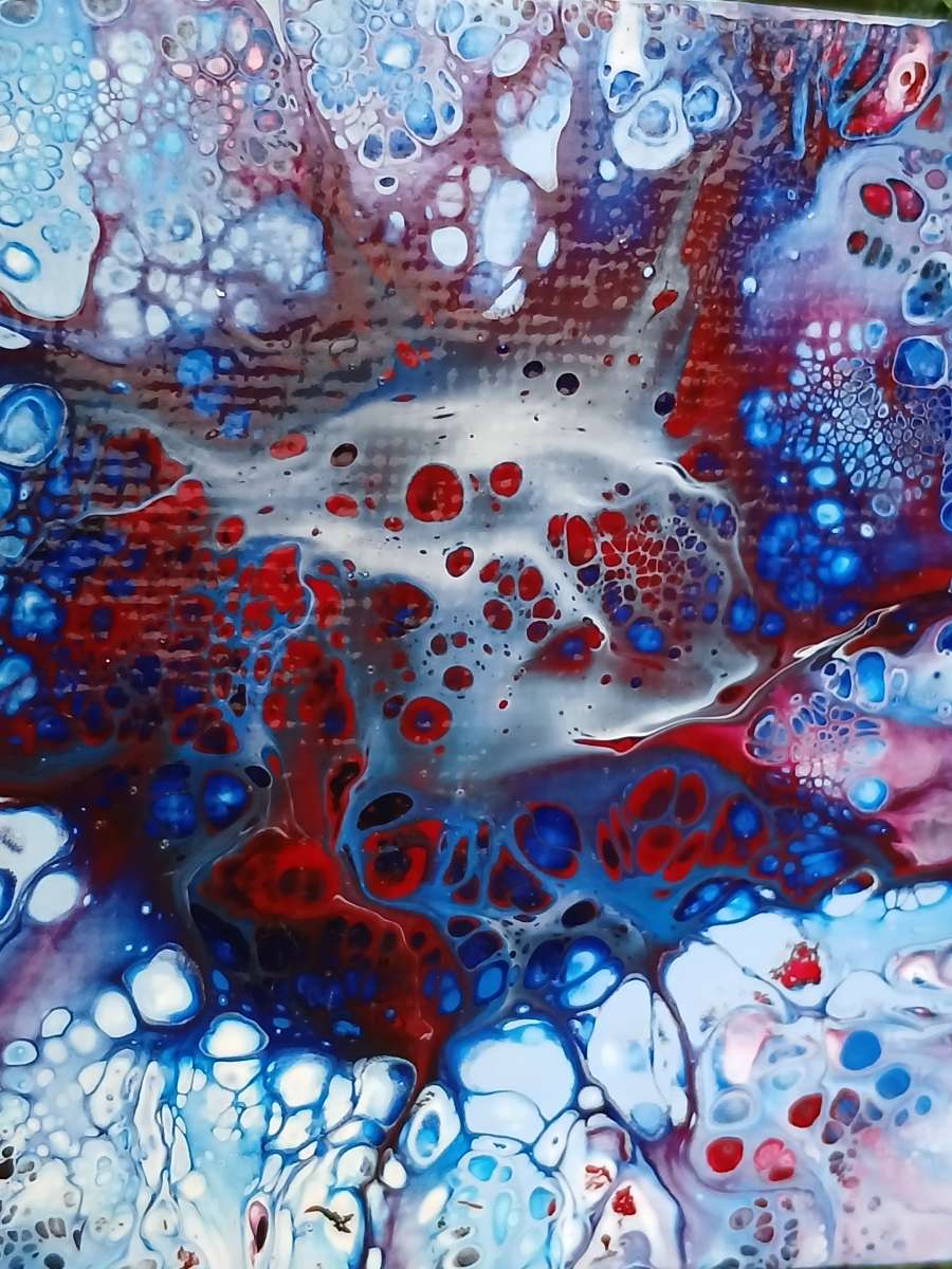 Orb Eruption Acrylic Pour Painted Magnetic Stretched Canvas