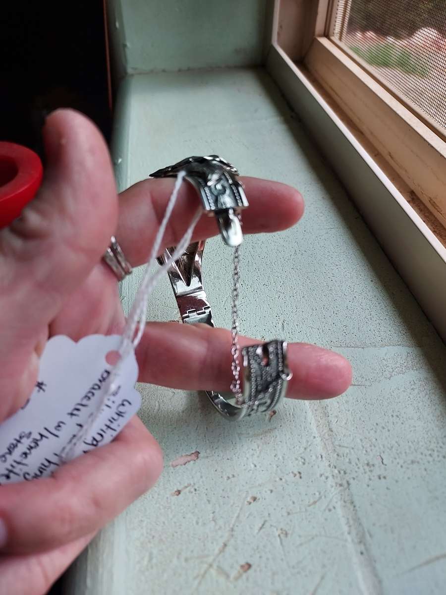 costume whiting  davis genuine hematite cabachon