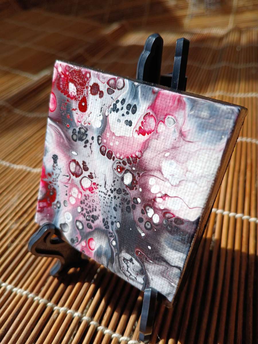 Orb Aftermath Acrylic Pour Painted Magnetic Stretched Canvas