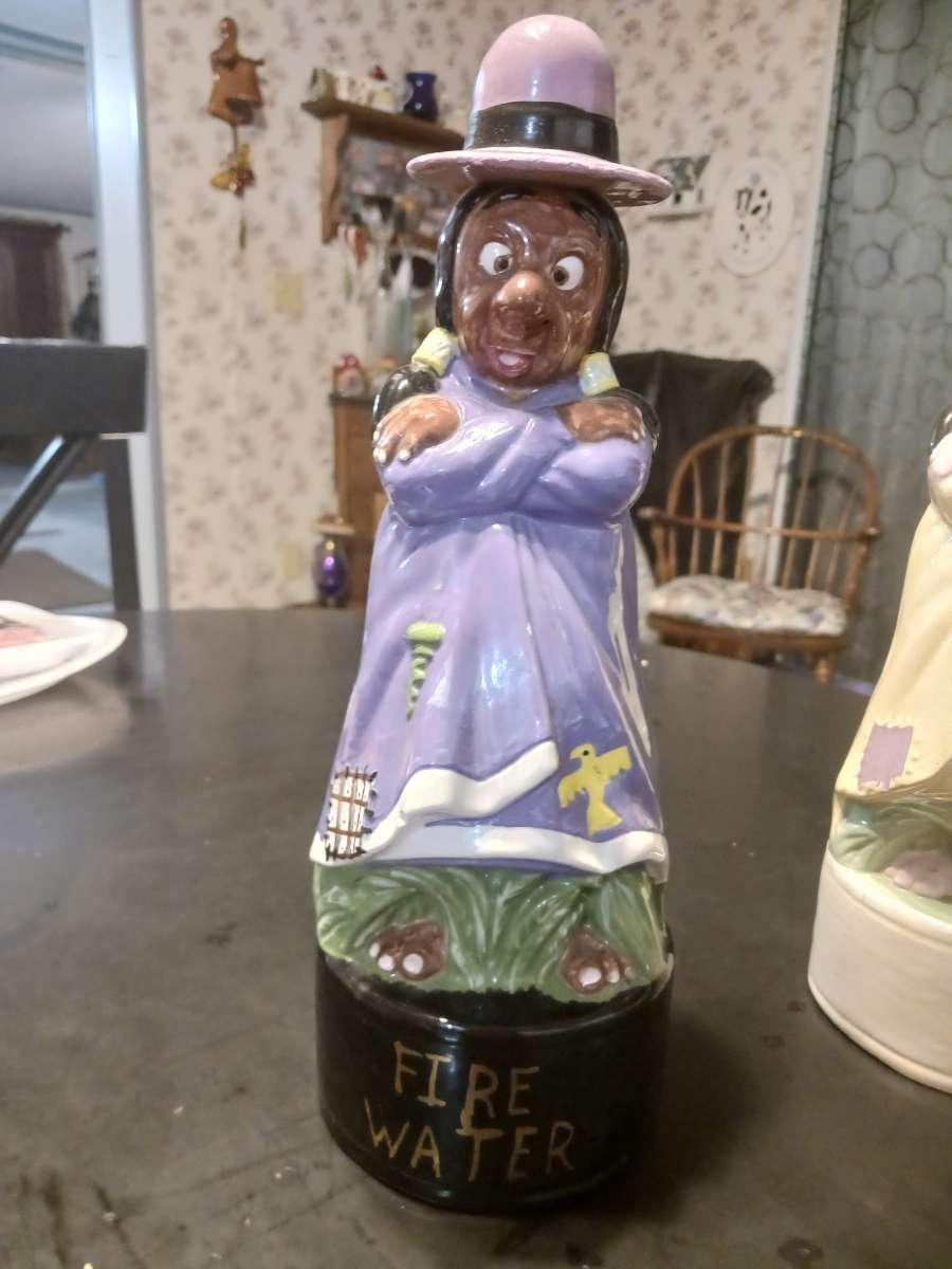 female and male Indian fire water decanters