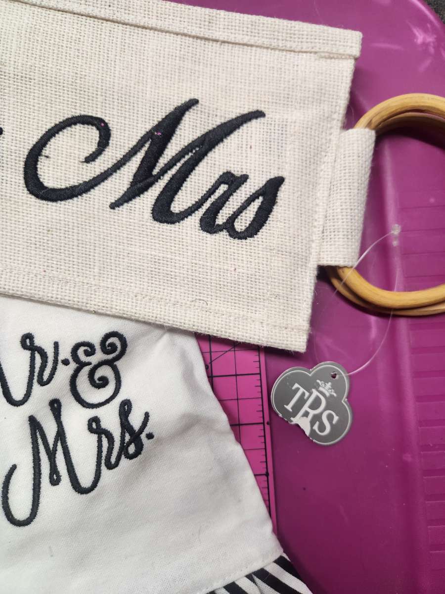 Newlyweds Gifts Lot 2 TRS Hand Towels Mr and Mrs  Wine Bag