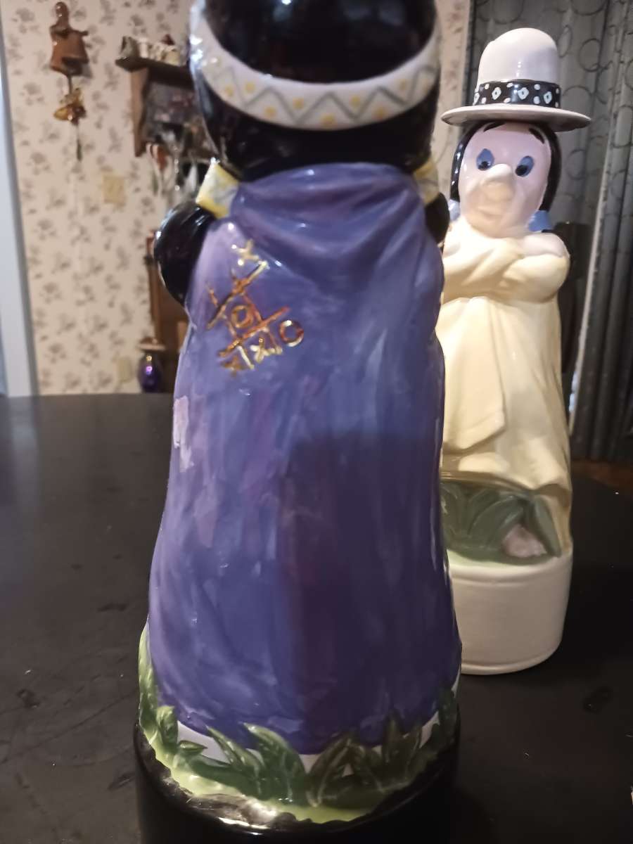 female and male Indian fire water decanters