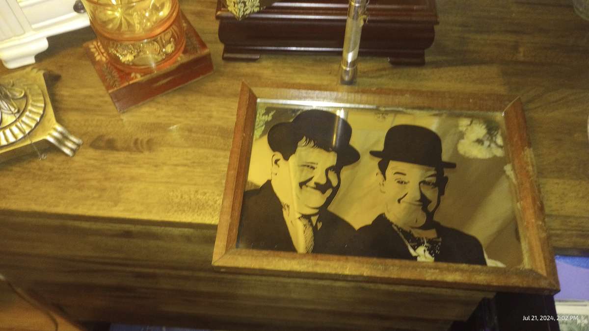 VINTAGE LAUREL AND HARDEY FRAMED PICTURE