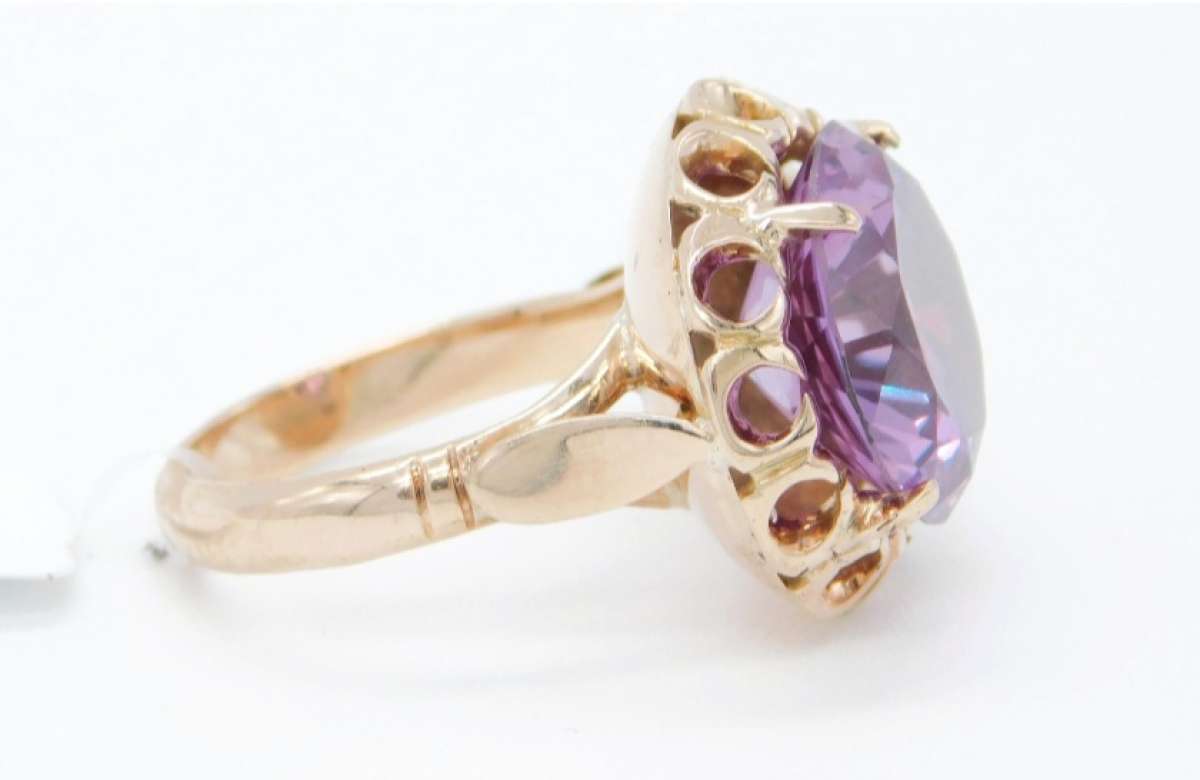 14k gold  yellow natural Amethyst