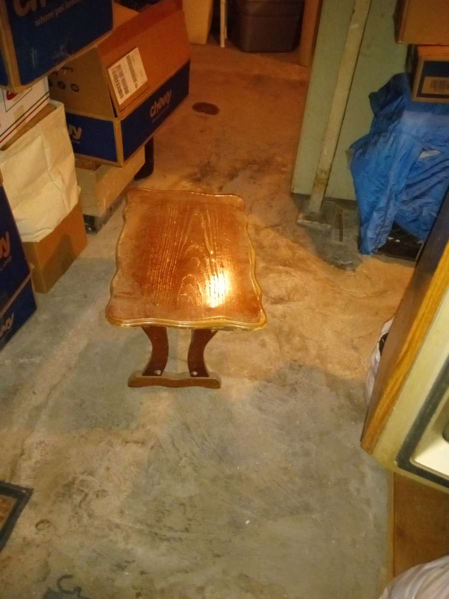 wooden end table decent weight