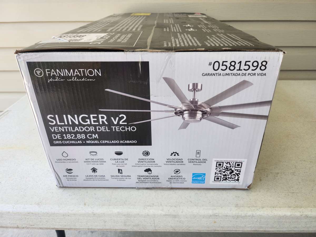Fanimation Slinger v2 Ceiling Fan BRAND NEW