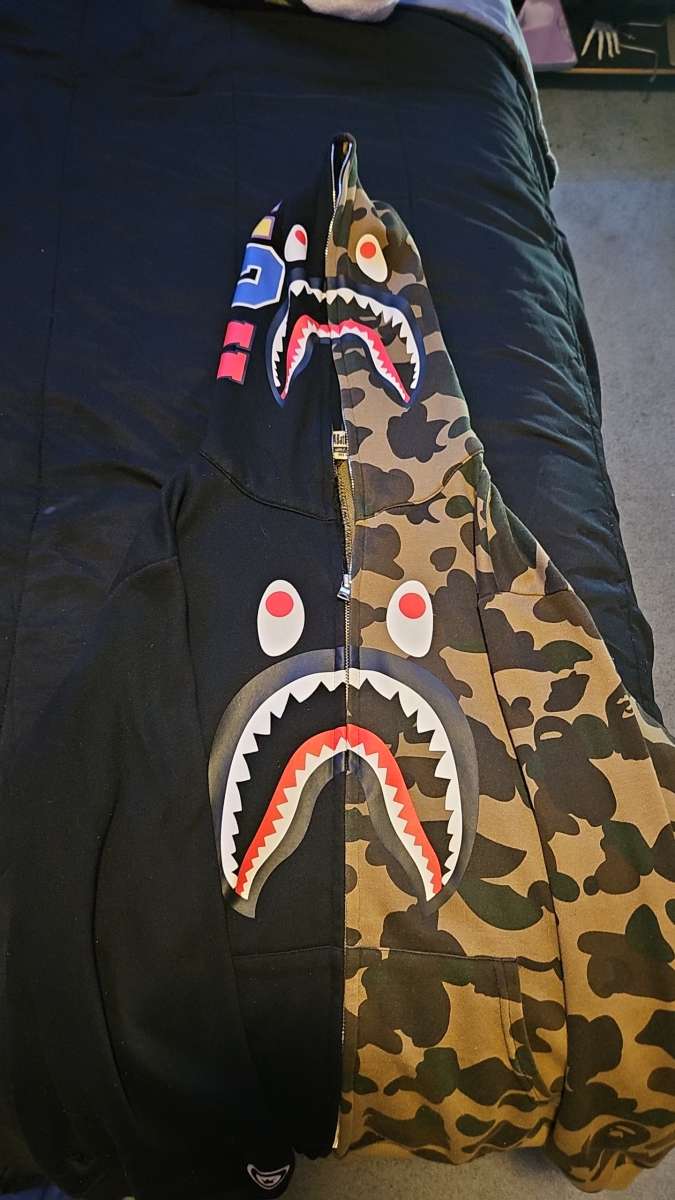 Medium Kids Camo Shark Hoodie