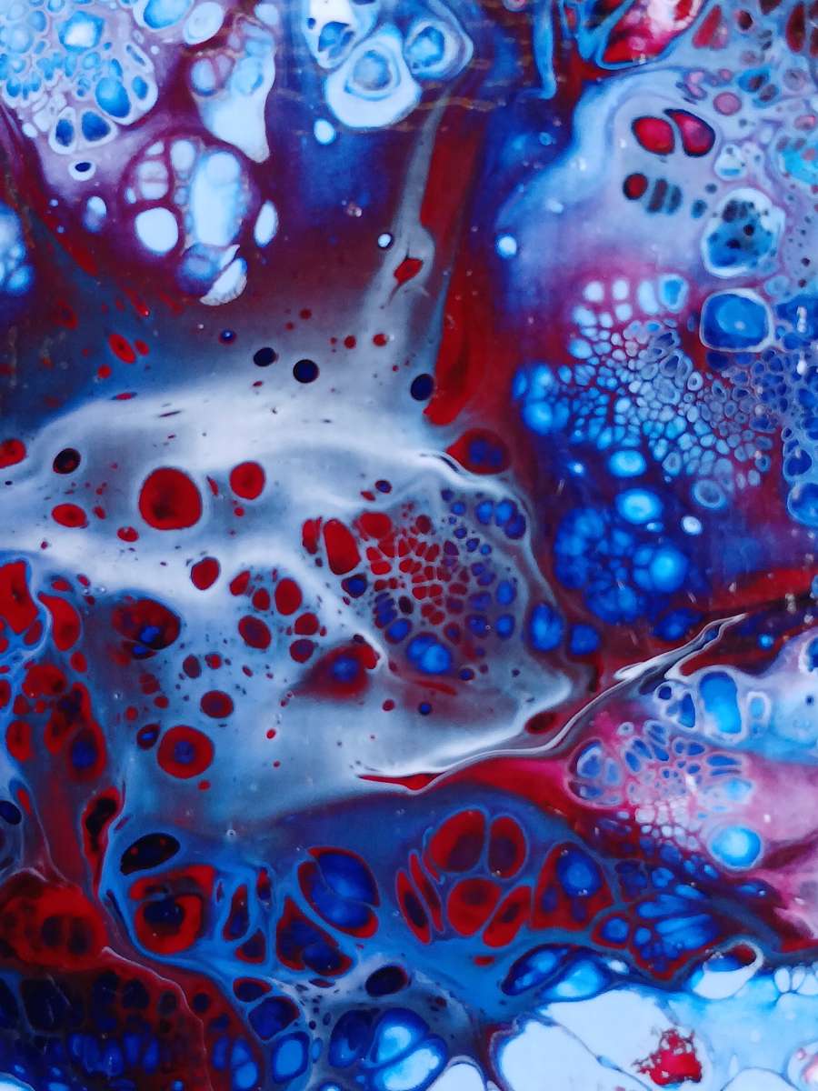 Orb Eruption Acrylic Pour Painted Magnetic Stretched Canvas