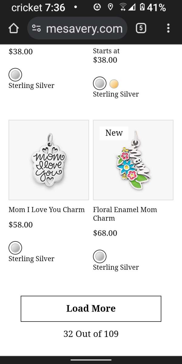 Authentic James Avery Mothers day charm bracelet