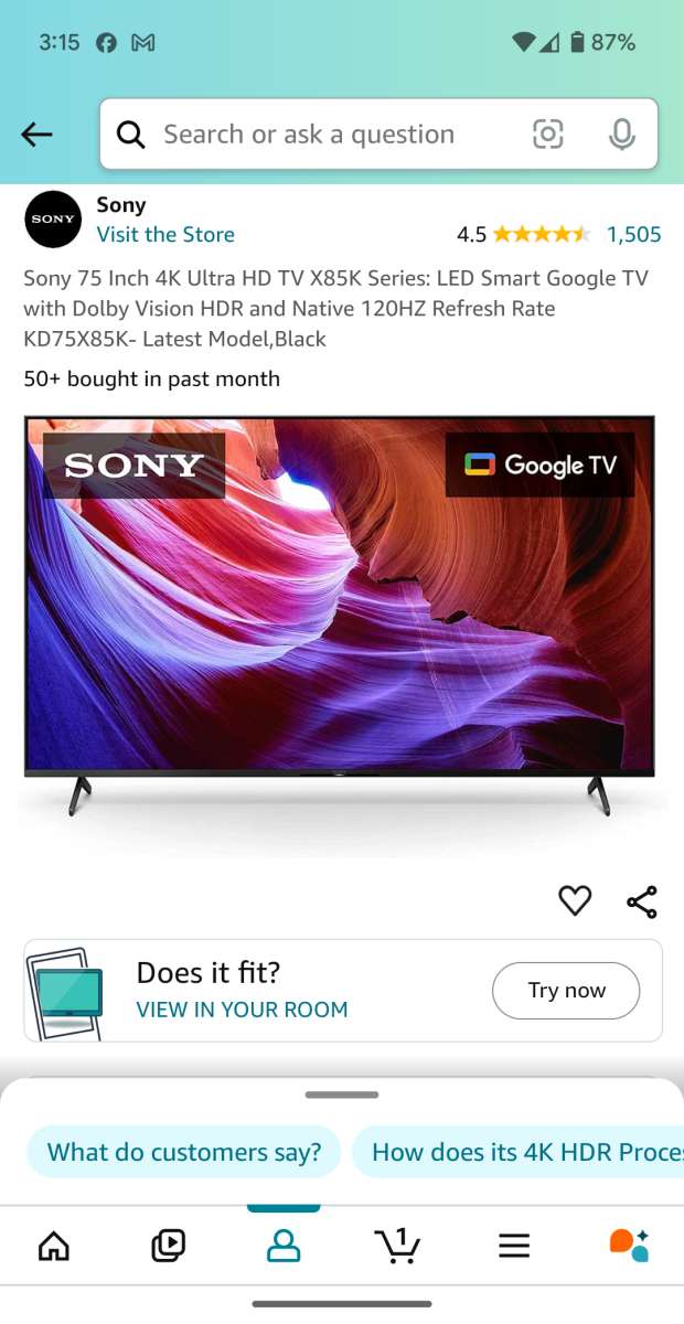 Sony 75 in TV