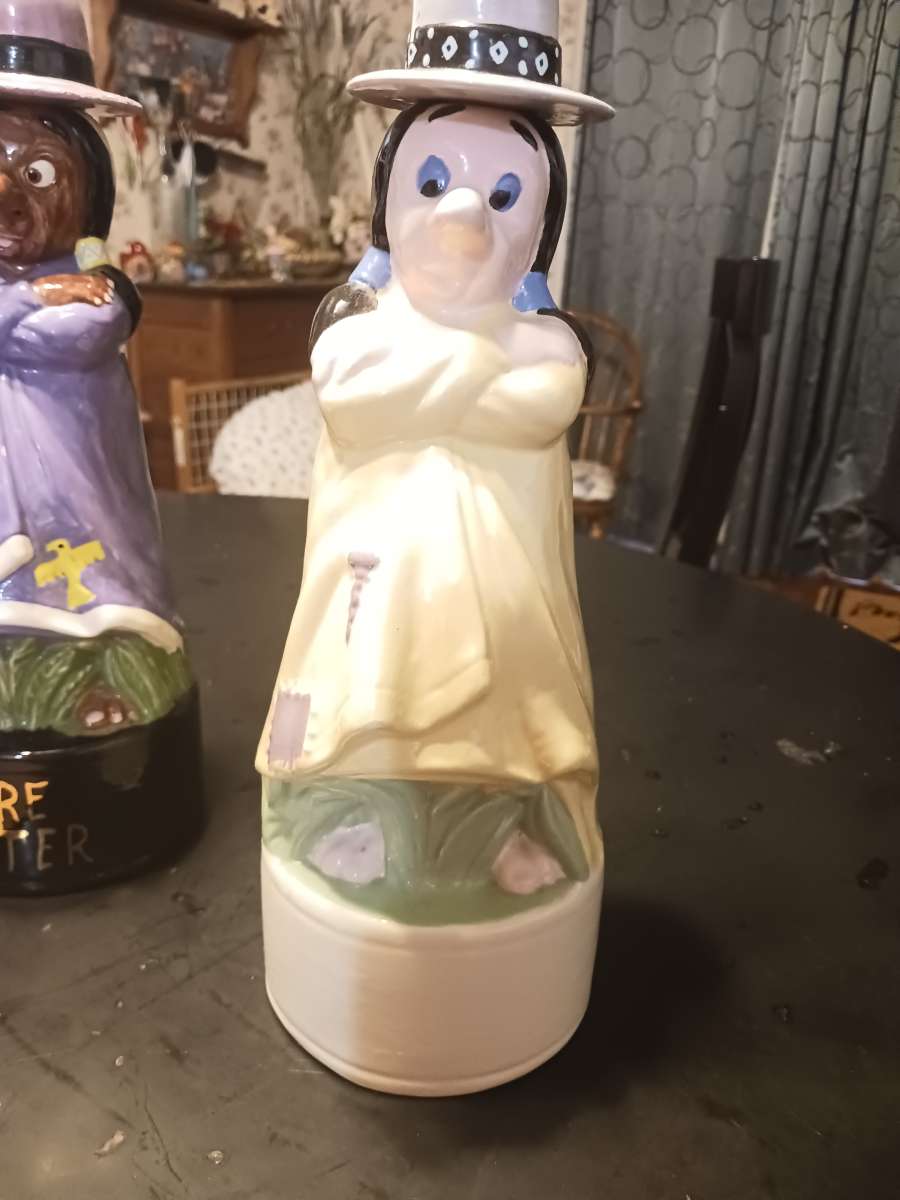 female and male Indian fire water decanters