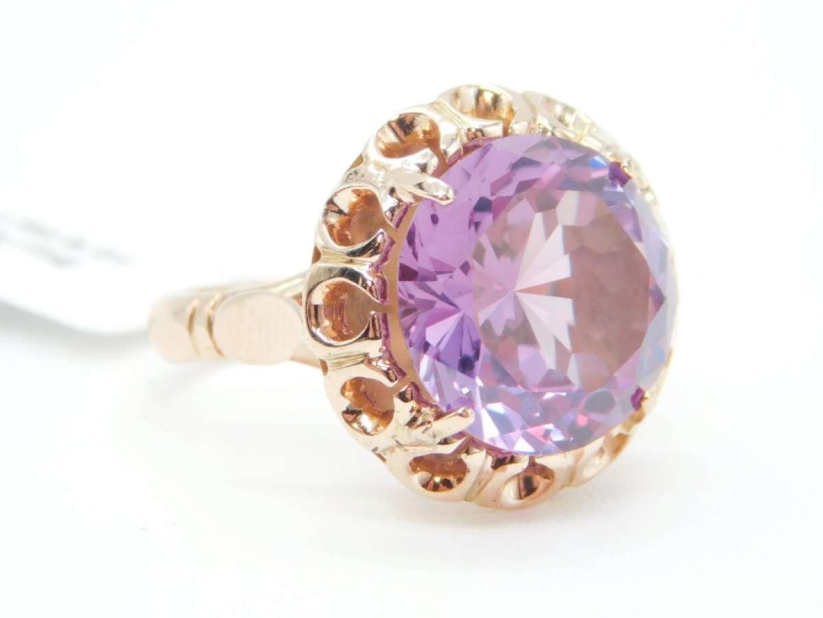 14k gold  yellow natural Amethyst