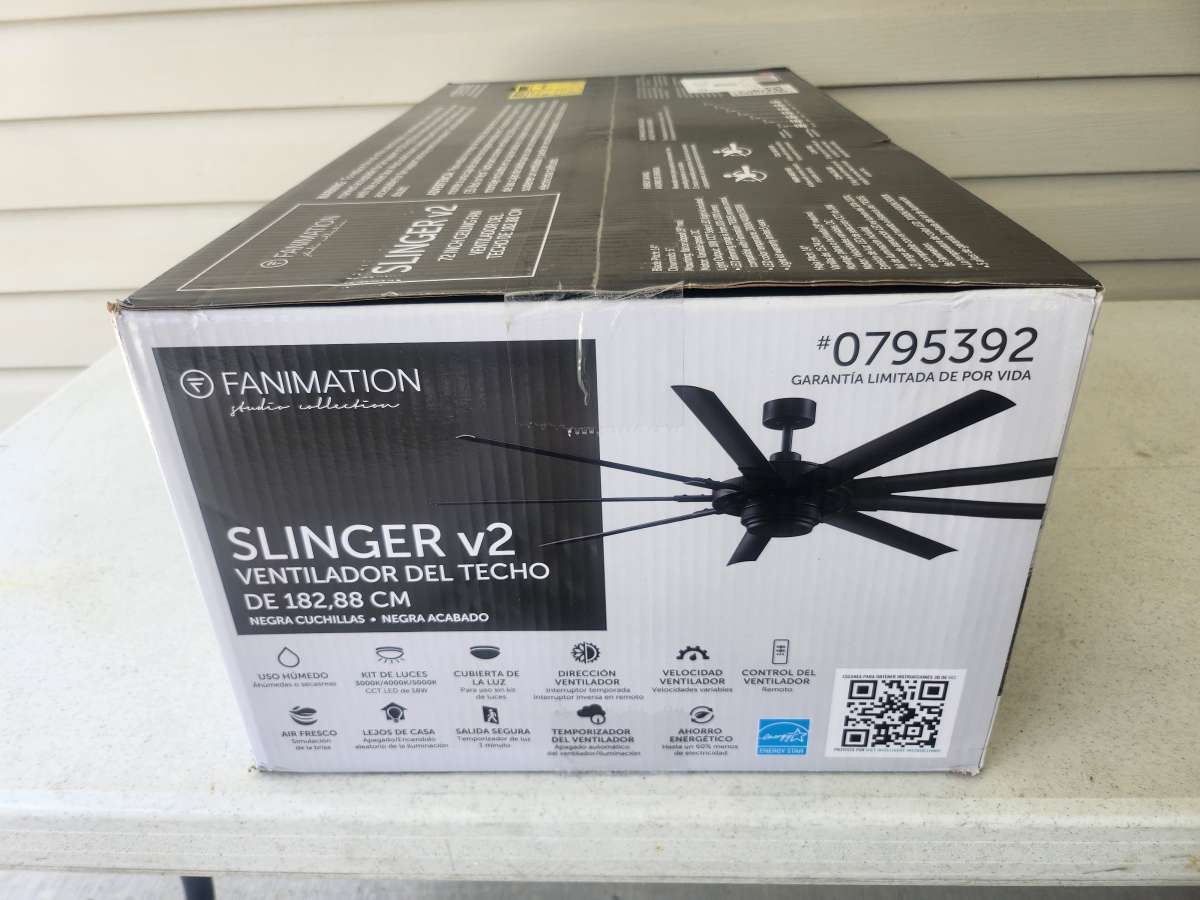 72 Inch Fanimation Slinger v2 Ceiling Fan BRAND NEW