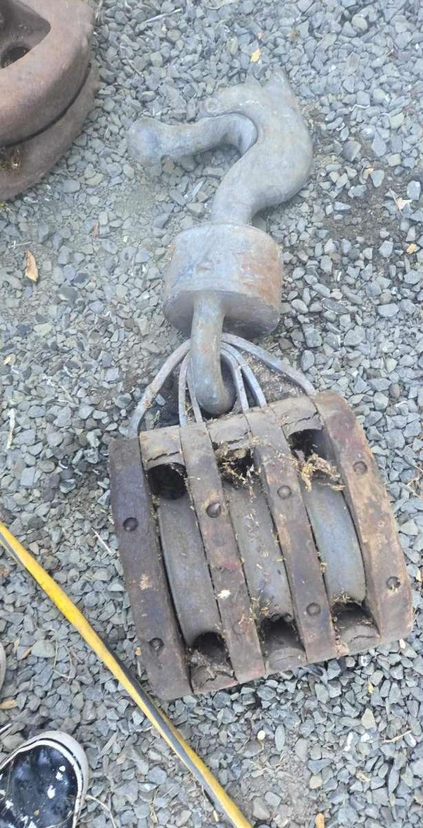 I have a huge wooden 3 wheel Barn pulley