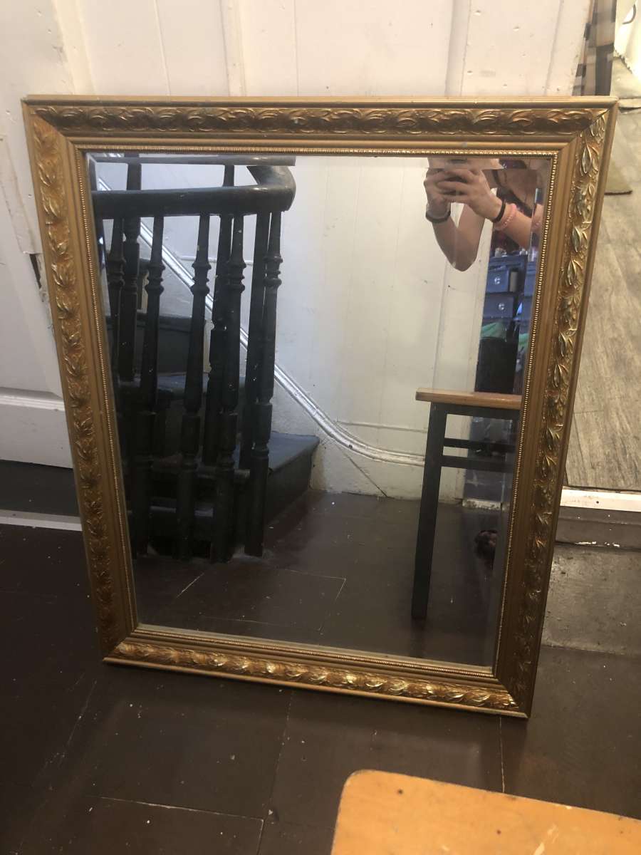 antique gold framed mirror