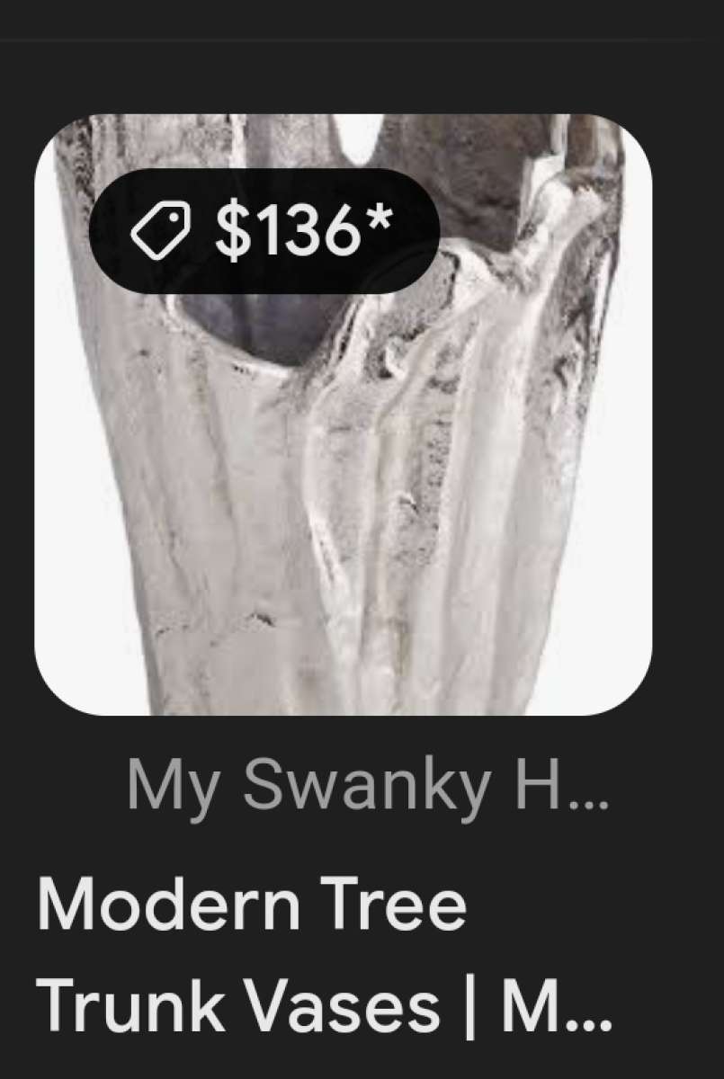 Vintage Metal Tree Trunk Vase or Other Display