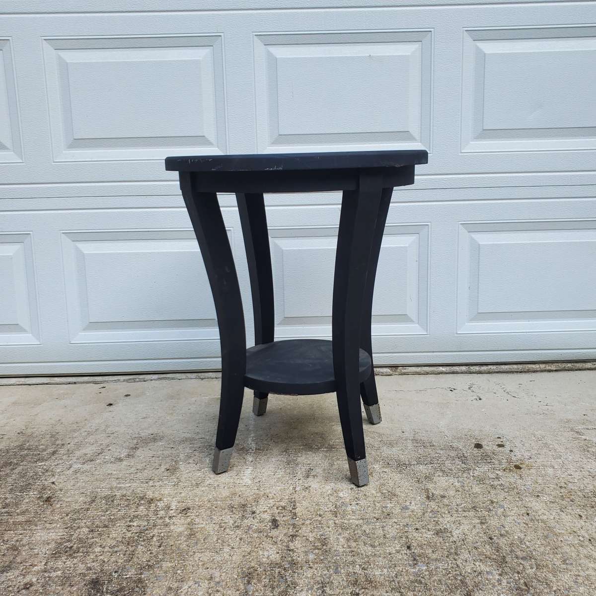 Black Wood Side Table  21 x 26 Tall  RRR Furniture
