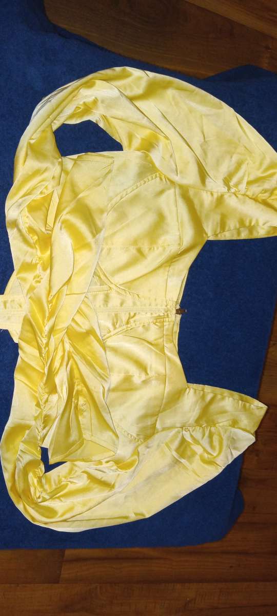 yellow crop top shirt