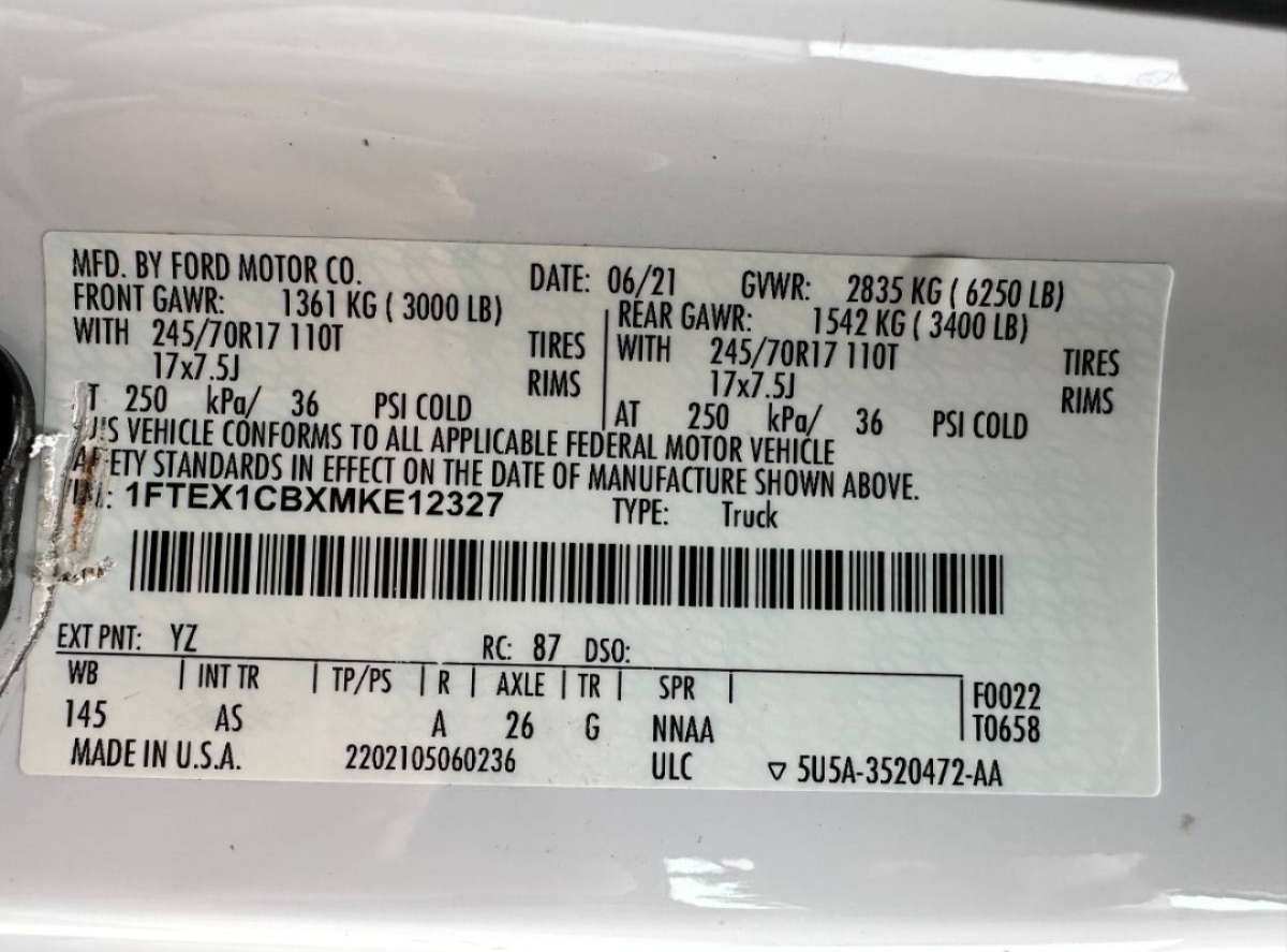 2021 FORD F150 XL  LOW MILES EXCELLENT CONDITION