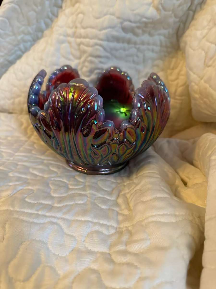 amethyst carnival glass bowl