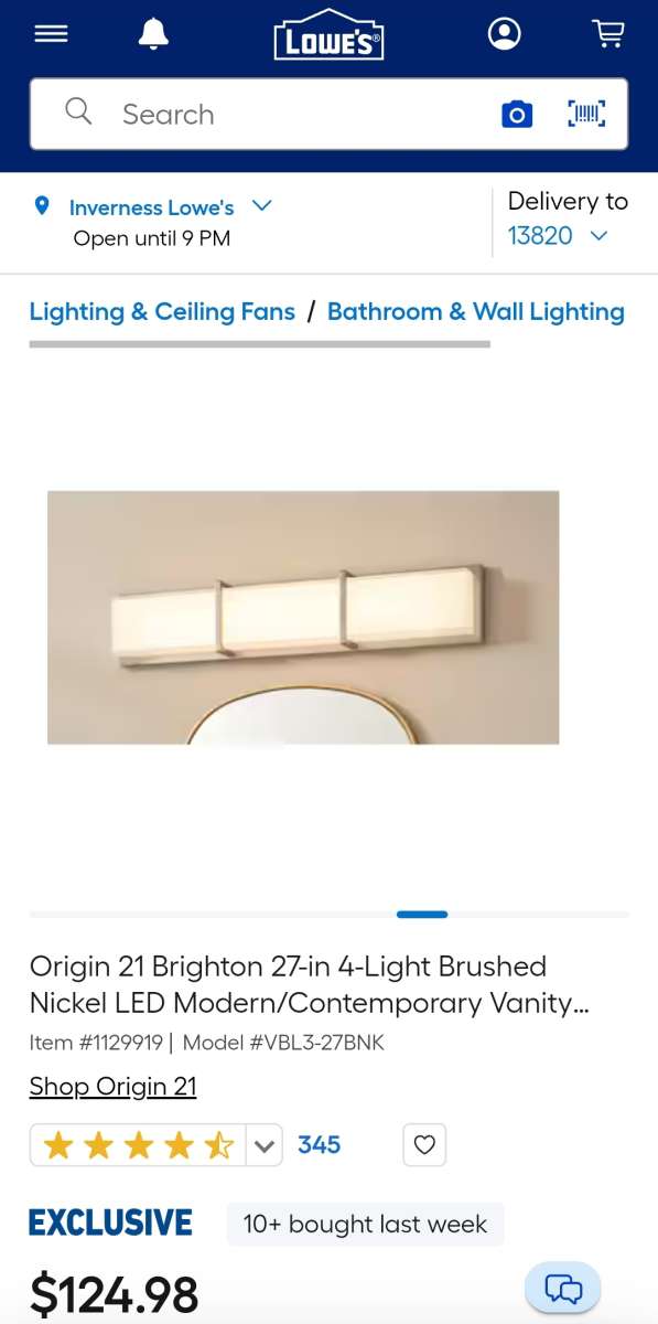 Origin21 Brighton LED Vanity Light BRAND NEW