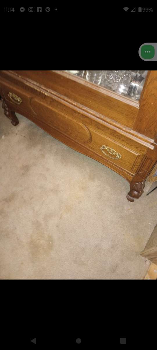 Tall Believed Glass Cabinet