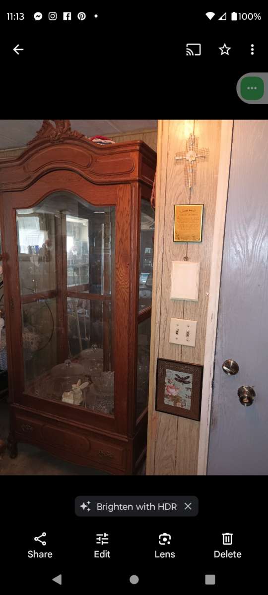 Tall Believed Glass Cabinet